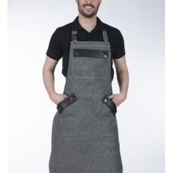 New Collections Barista Jean Apron With Leather P3550-1