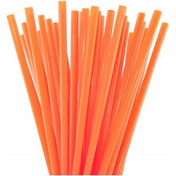 Orange Plastic Straws 1000pcs