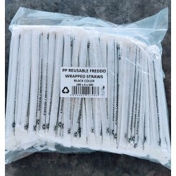 PP Reusable Freddo Wrapped Straws 180x4x500