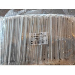 Reusable Black General Purpose Plastic Straw Individually Wrapped 200x6x500