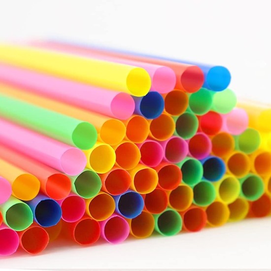 Reusable Straight Drinking Straws (Καλαμάκι Ίσιο Πολύχρωμο Ατομικά Τυλιγμένο) 1000 τμχ