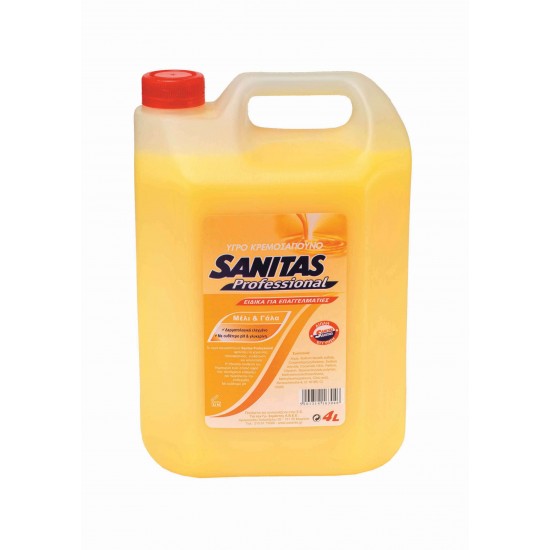 Sanitas Pro Κρεμοσάπουνο – Μέλι & Γάλα 4L