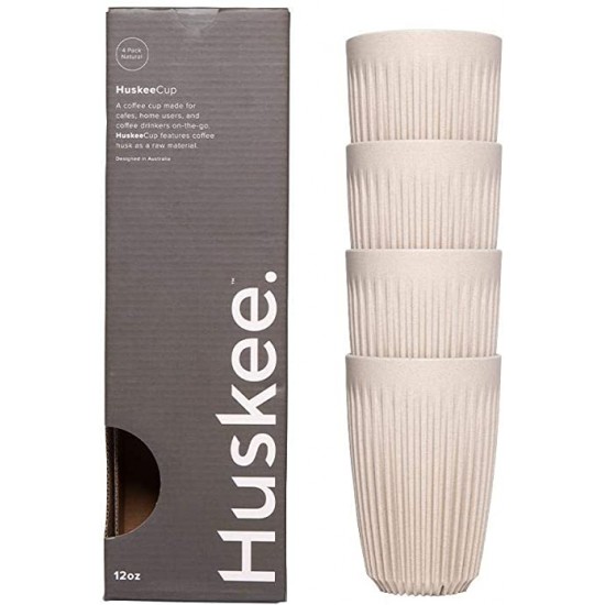 Huskee Cup Natural 12oz 4 τμχ