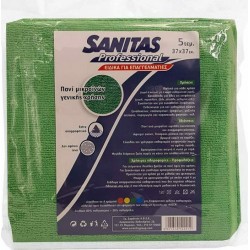 Sanitas Pro Πανιά Μικροινών (microfiber) Πράσινο 5 τμχ.