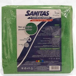 Sanitas Pro Green Microfiber Cloths 5 pcs.