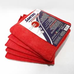 Sanitas Pro Πανιά Μικροινών (microfiber) Κόκκινο 5 τμχ.