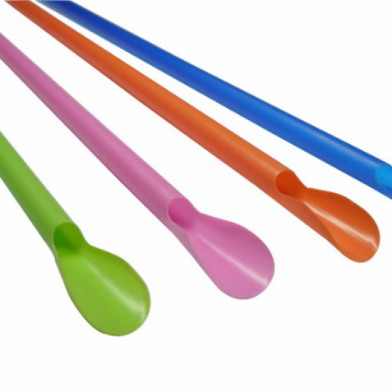 Plastic Straws Spoon 250pcs Plastic Straws Spoon 250pcs
