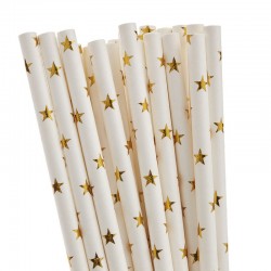 Tani Paper Straws With Gold Star 150pcs