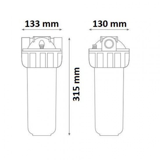 Atlas Filtri Senior Plus 3P MFO SX TS Housing Συσκευή Φίλτρου Νερού Κεντρικής Παροχής 1/2"