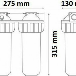 Atlas Filtri Senior Duplex Plus 3P AFO SX TS Housing Συσκευή Φίλτρου Νερού Κεντρικής Παροχής 3/4”